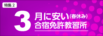 3月に安い合宿免許特集